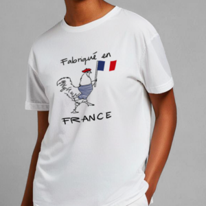 Tee-shirts unisexe Coq français blanc Made in France - Boutique Fil Rouge